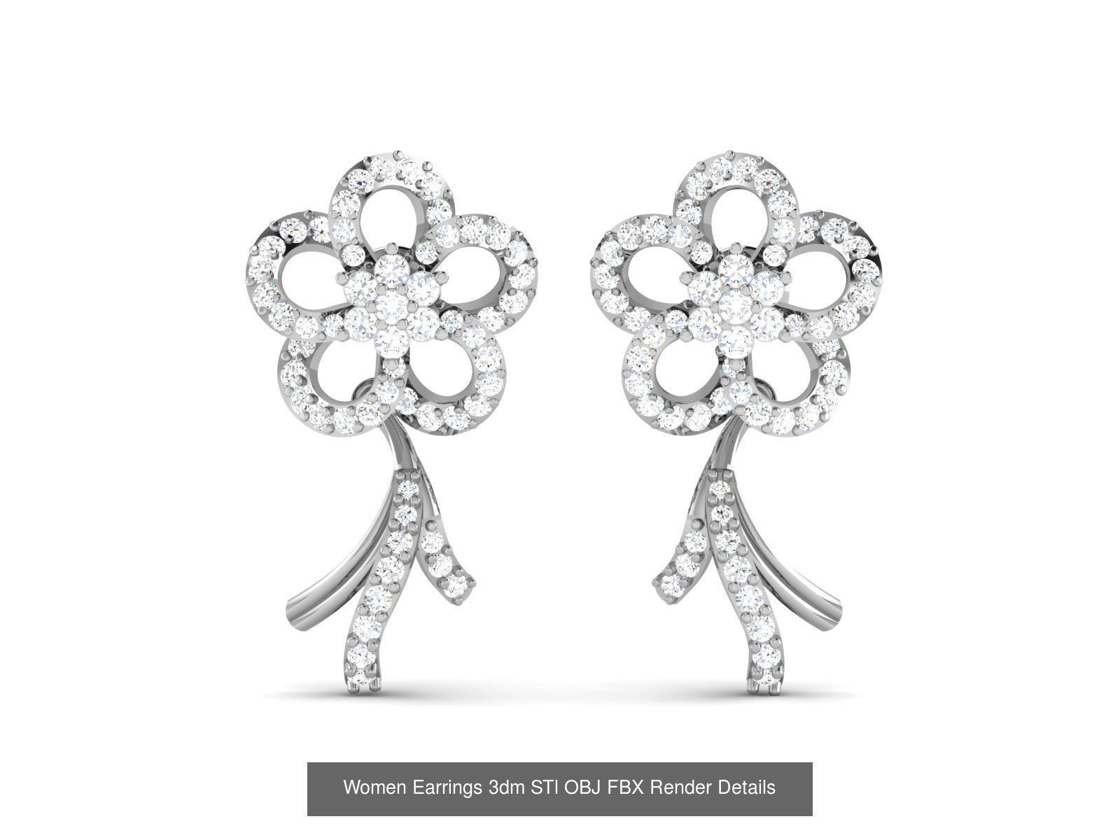 125 Drops Earrings 3dm STL FBX OBJ Detail Bulk Collection _134