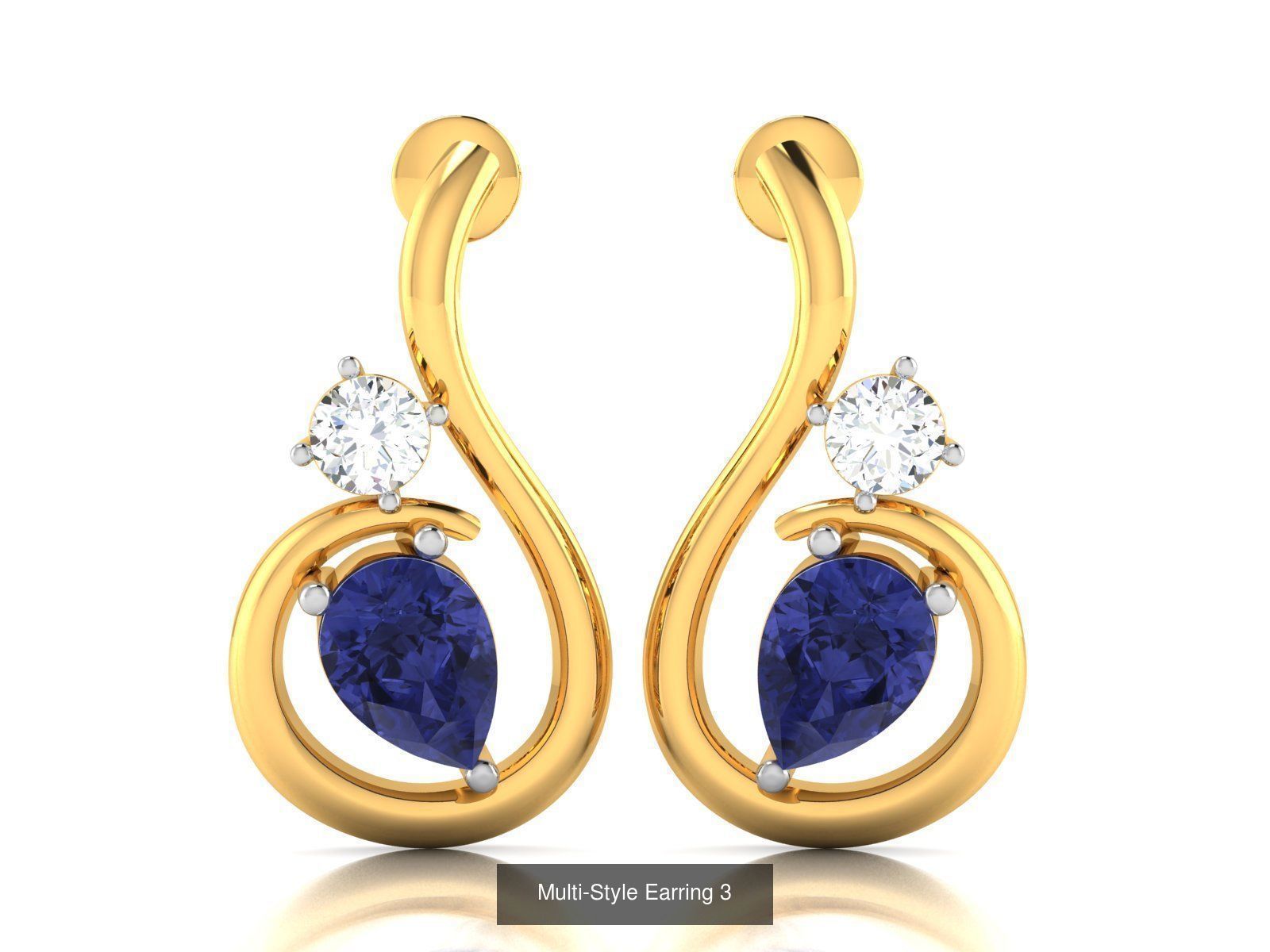 125 Drops Earrings 3dm STL FBX OBJ Detail Bulk Collection _89