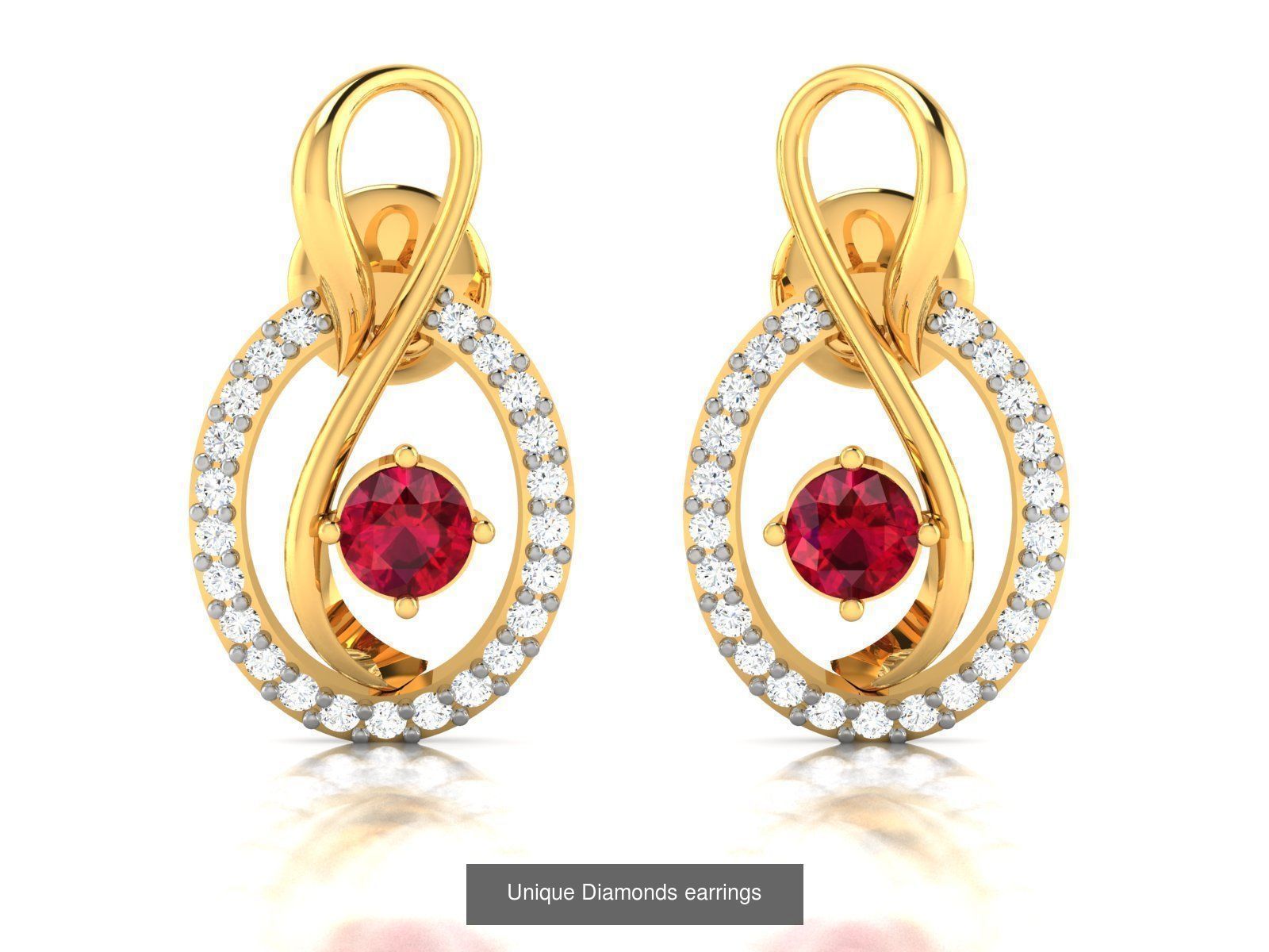 125 Drops Earrings 3dm STL FBX OBJ Detail Bulk Collection _40