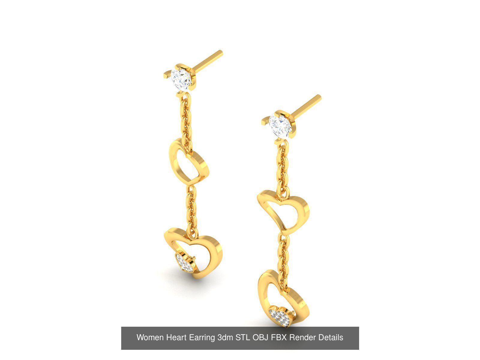 125 Drops Earrings 3dm STL FBX OBJ Detail Bulk Collection _152