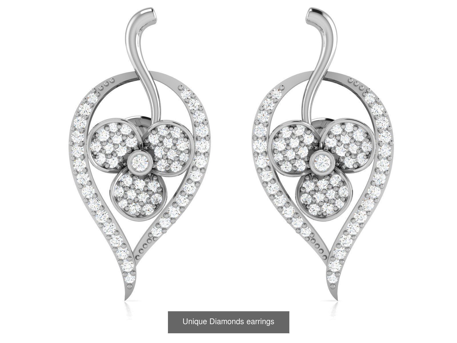 125 Drops Earrings 3dm STL FBX OBJ Detail Bulk Collection _45