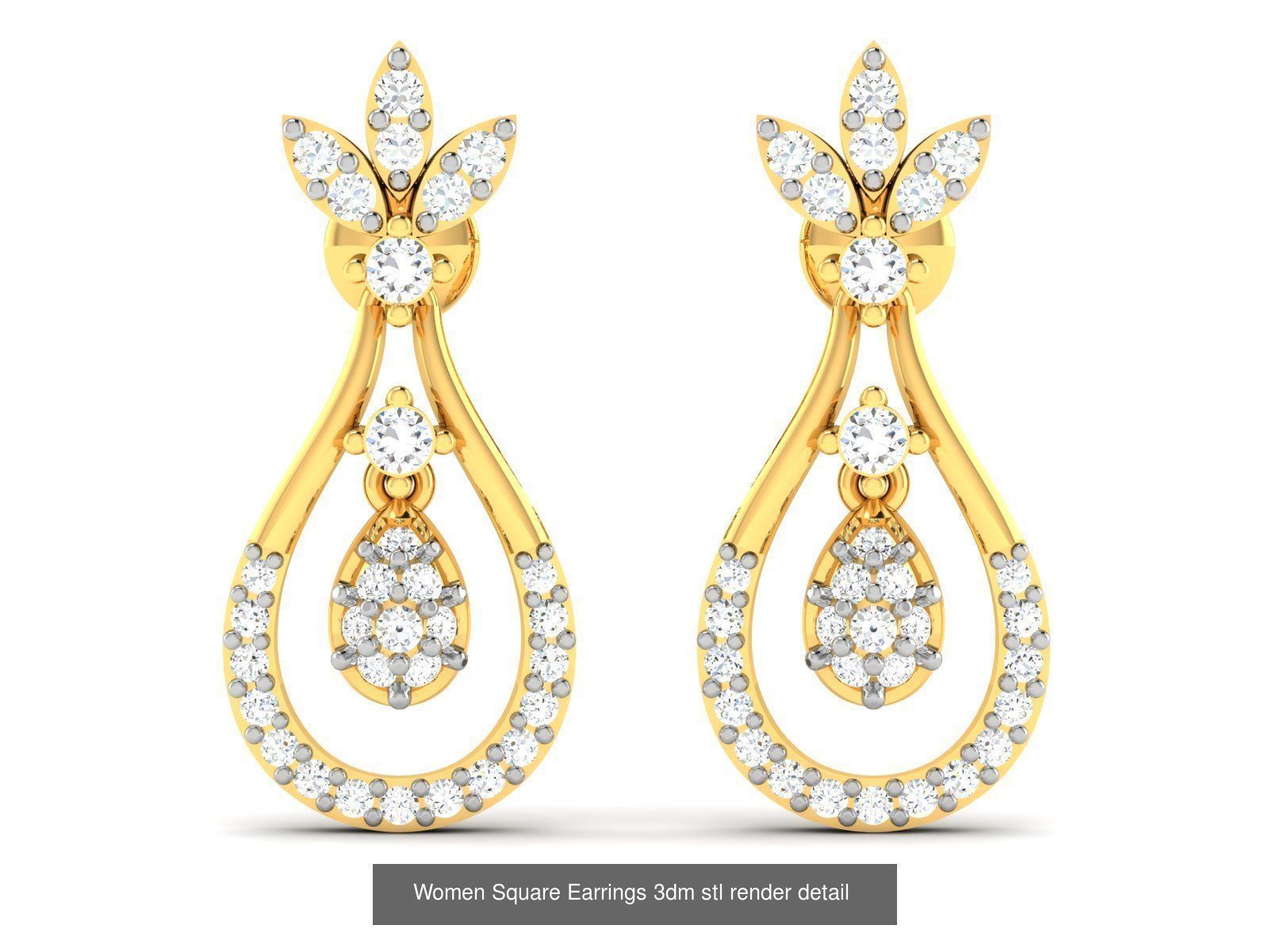 125 Drops Earrings 3dm STL FBX OBJ Detail Bulk Collection _96