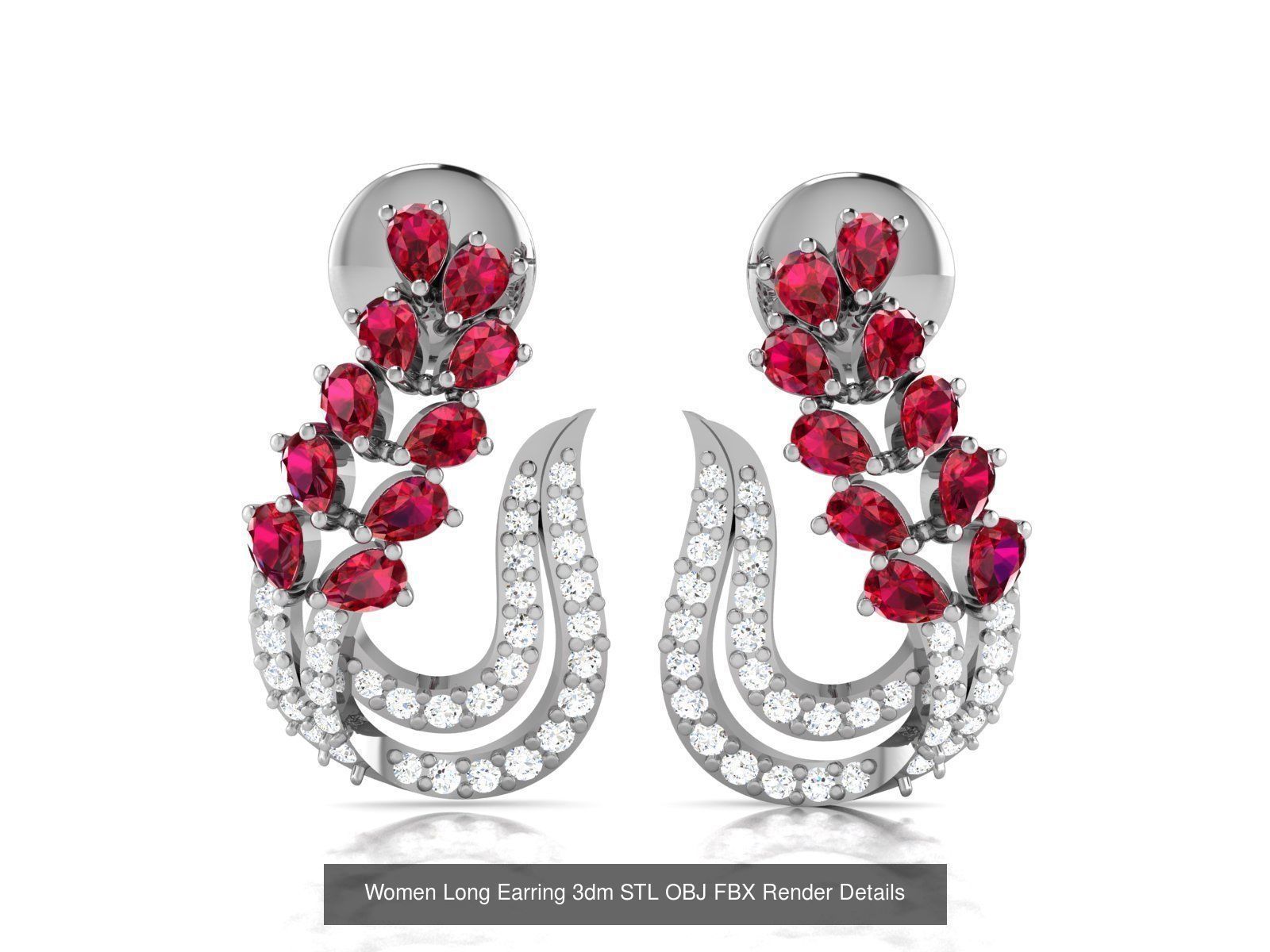 125 Drops Earrings 3dm STL FBX OBJ Detail Bulk Collection _146