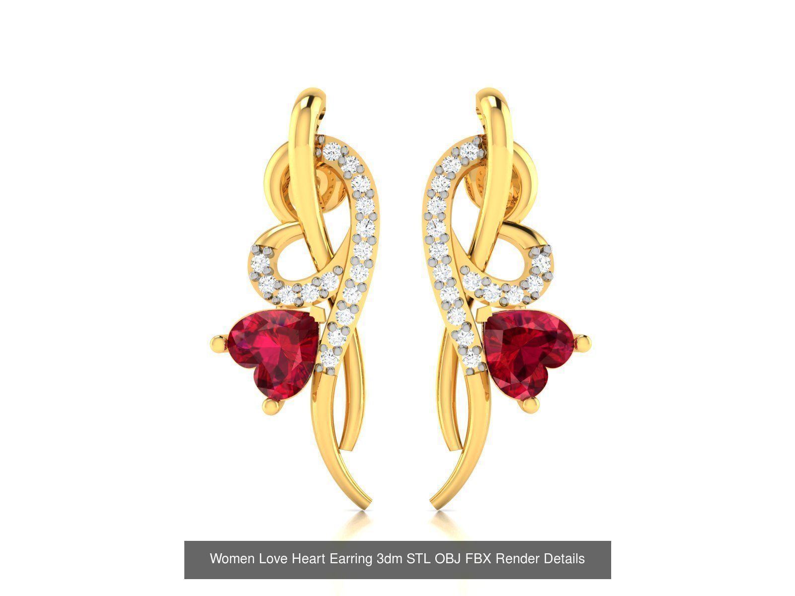 125 Drops Earrings 3dm STL FBX OBJ Detail Bulk Collection _155