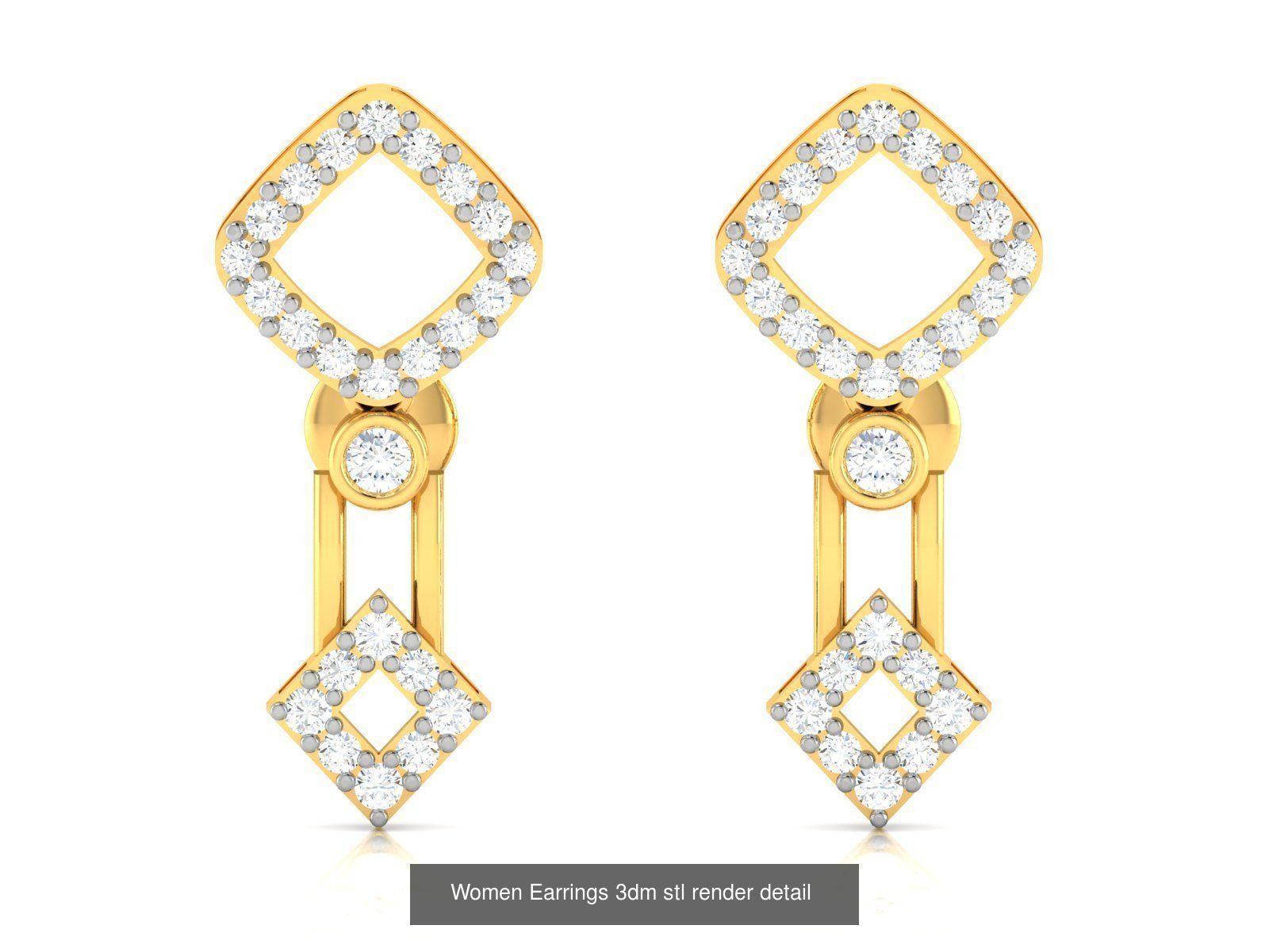 125 Drops Earrings 3dm STL FBX OBJ Detail Bulk Collection _110