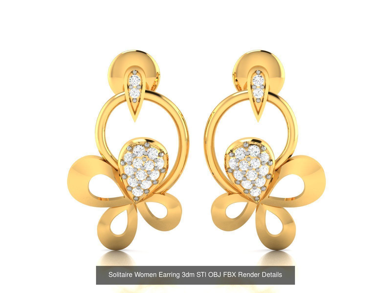 125 Drops Earrings 3dm STL FBX OBJ Detail Bulk Collection _159