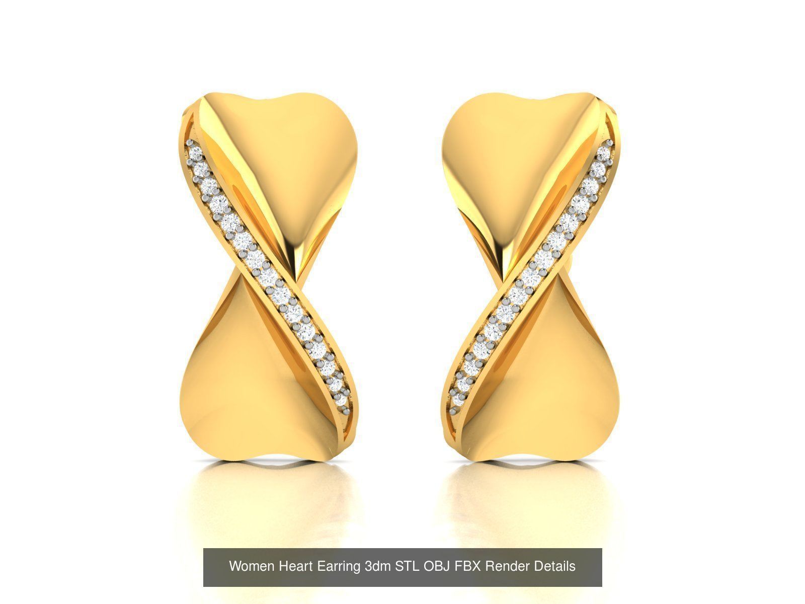 125 Drops Earrings 3dm STL FBX OBJ Detail Bulk Collection _153