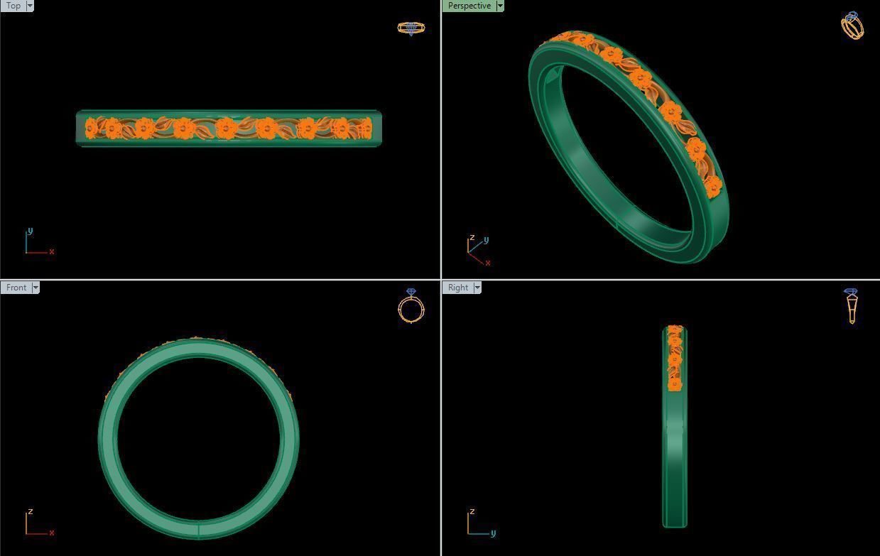 Women Ring 3D print model_9