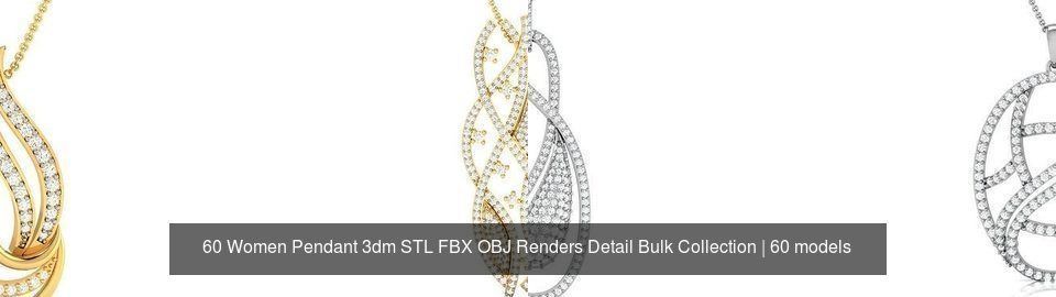 60 Women Pendant 3dm STL FBX OBJ Renders Detail Bulk Collection _1