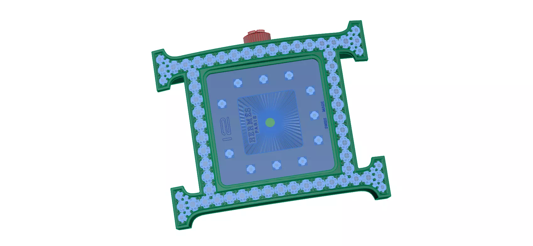 watch square 3D print model_0