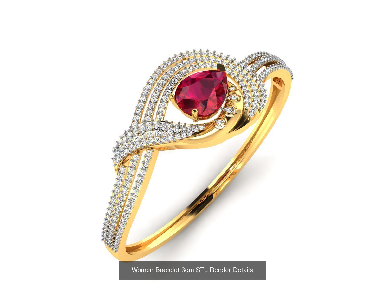 10 Women Bracelet 3dm STL FBX OBJ Renders Detail Bulk Collection _8