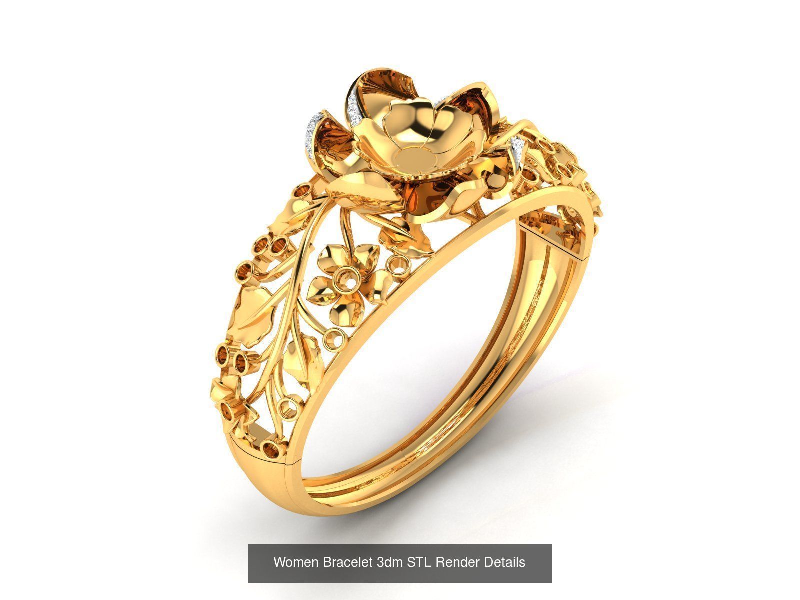 10 Women Bracelet 3dm STL FBX OBJ Renders Detail Bulk Collection _3