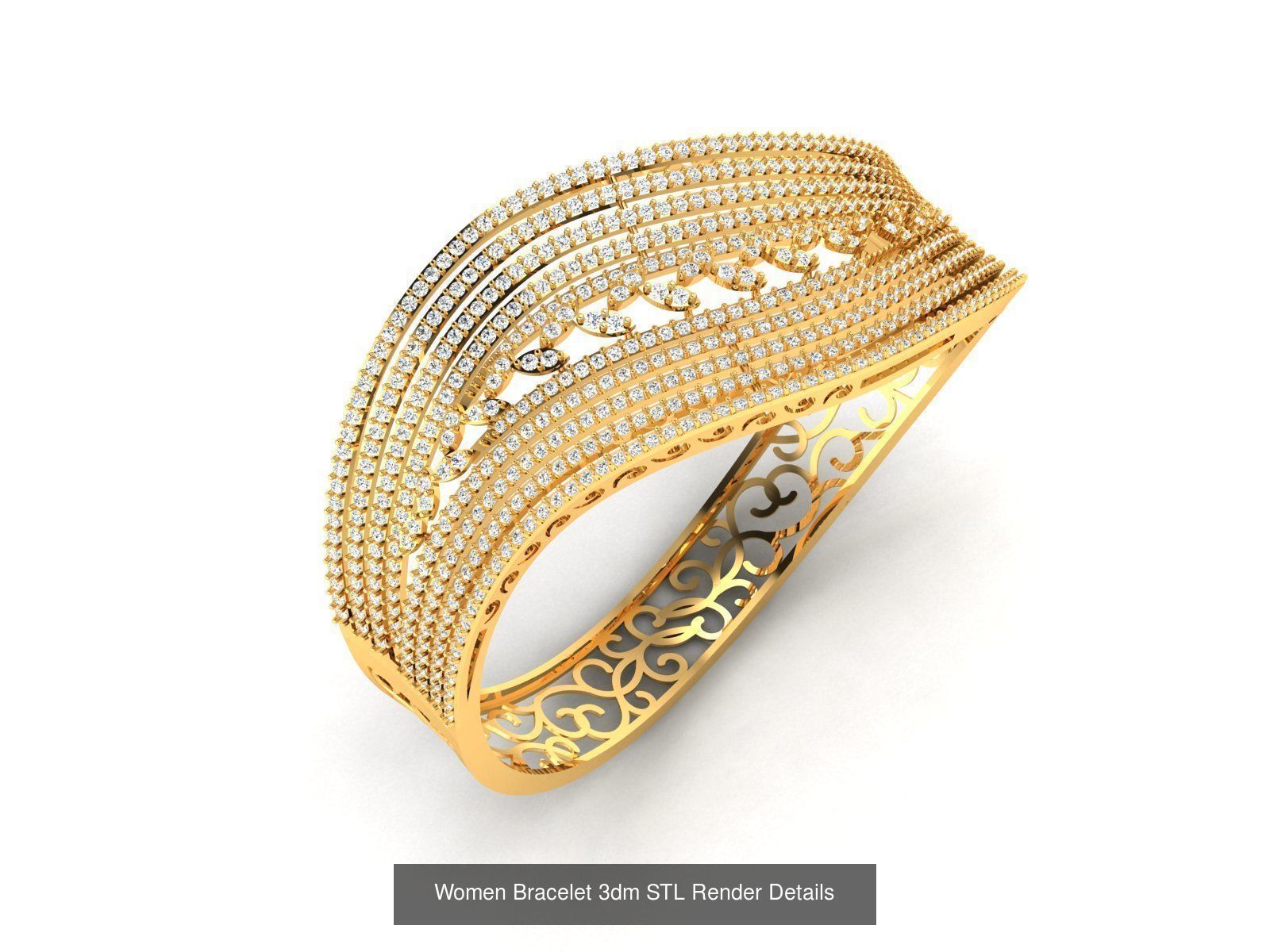 10 Women Bracelet 3dm STL FBX OBJ Renders Detail Bulk Collection _10