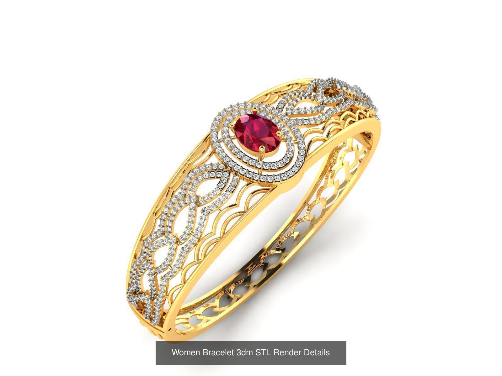 10 Women Bracelet 3dm STL FBX OBJ Renders Detail Bulk Collection _4