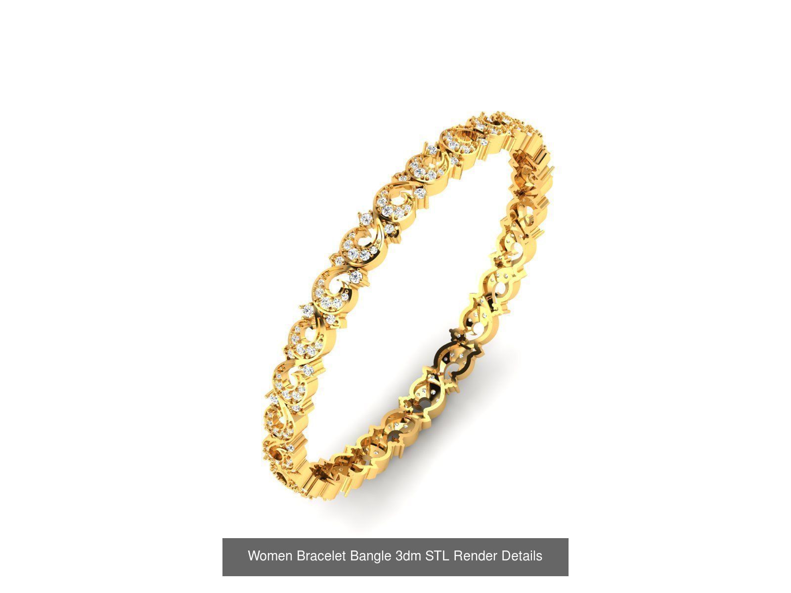 10 Women Bracelet 3dm STL FBX OBJ Renders Detail Bulk Collection _1