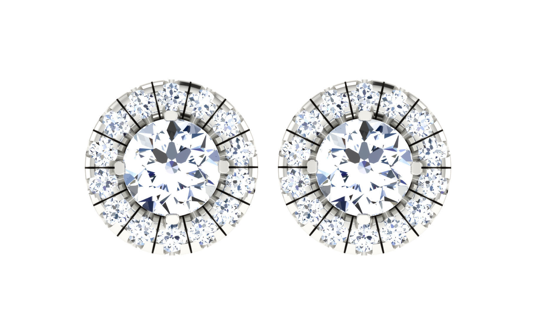 Solitaire pendant earrings 3D print model_13