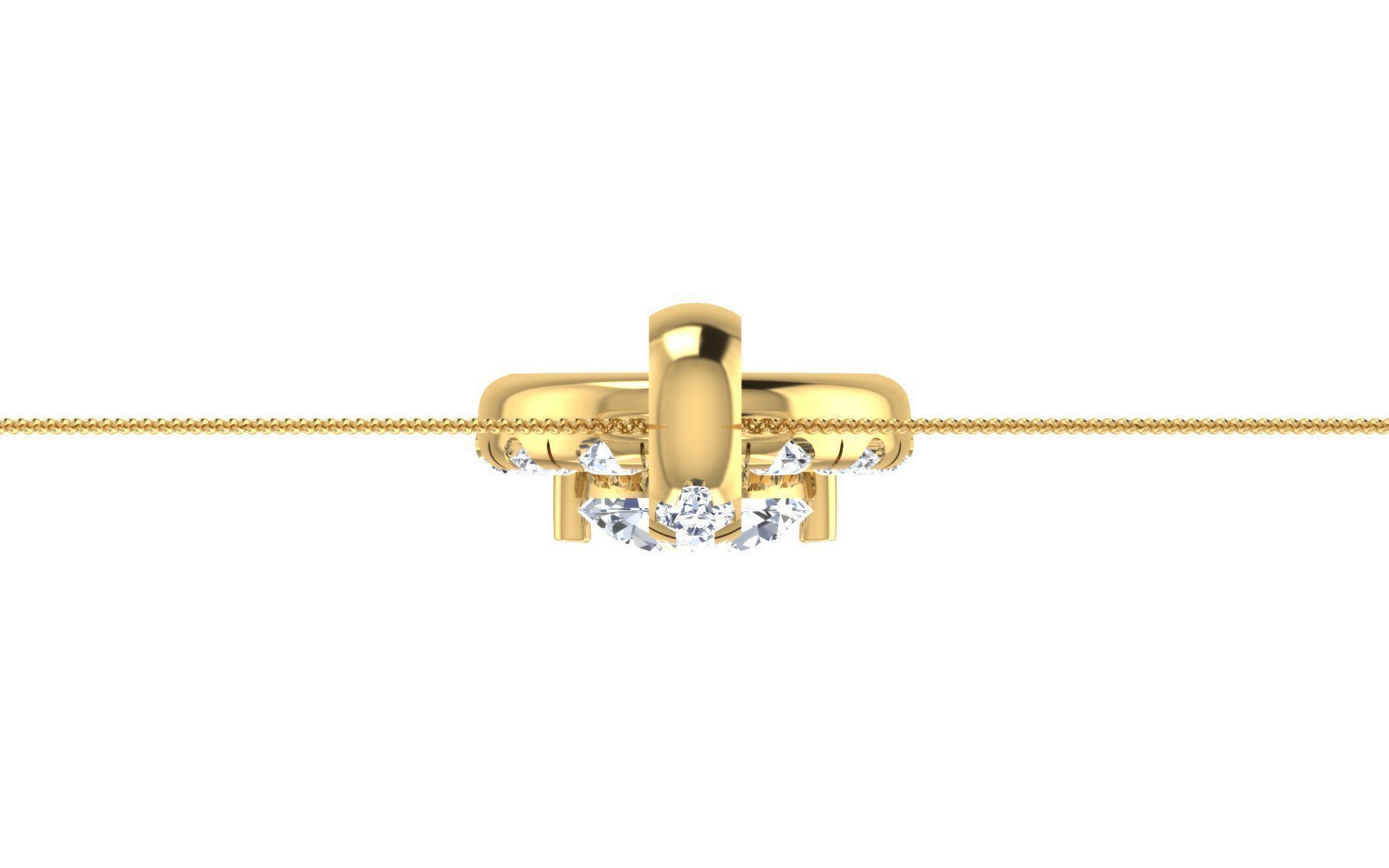 Solitaire pendant earrings 3D print model_24