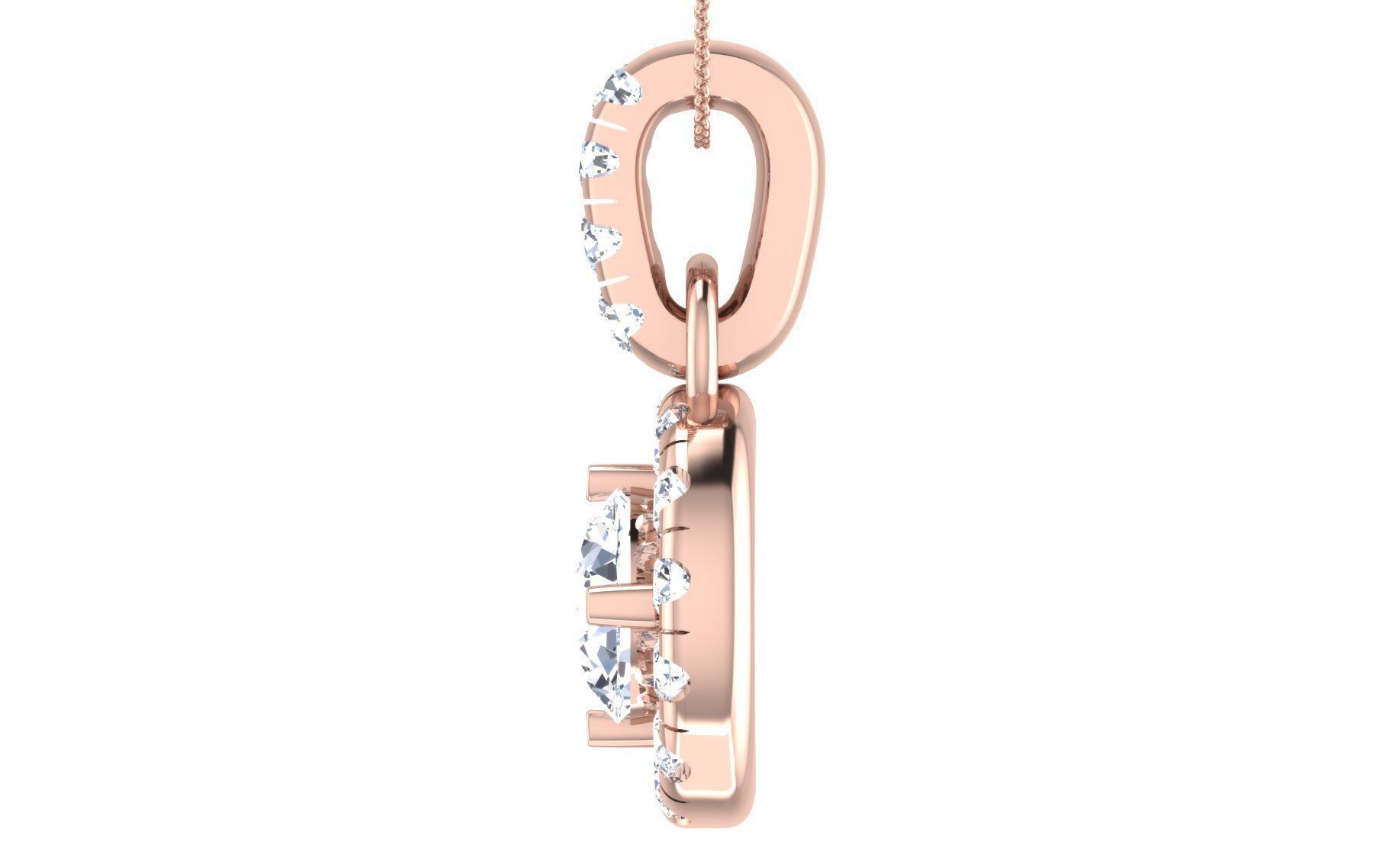 Solitaire pendant earrings 3D print model_18