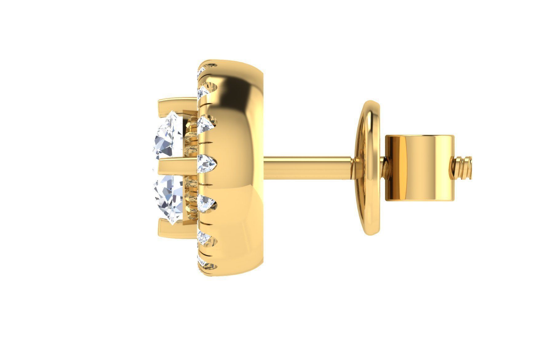 Solitaire pendant earrings 3D print model_3