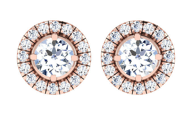 Solitaire pendant earrings 3D print model