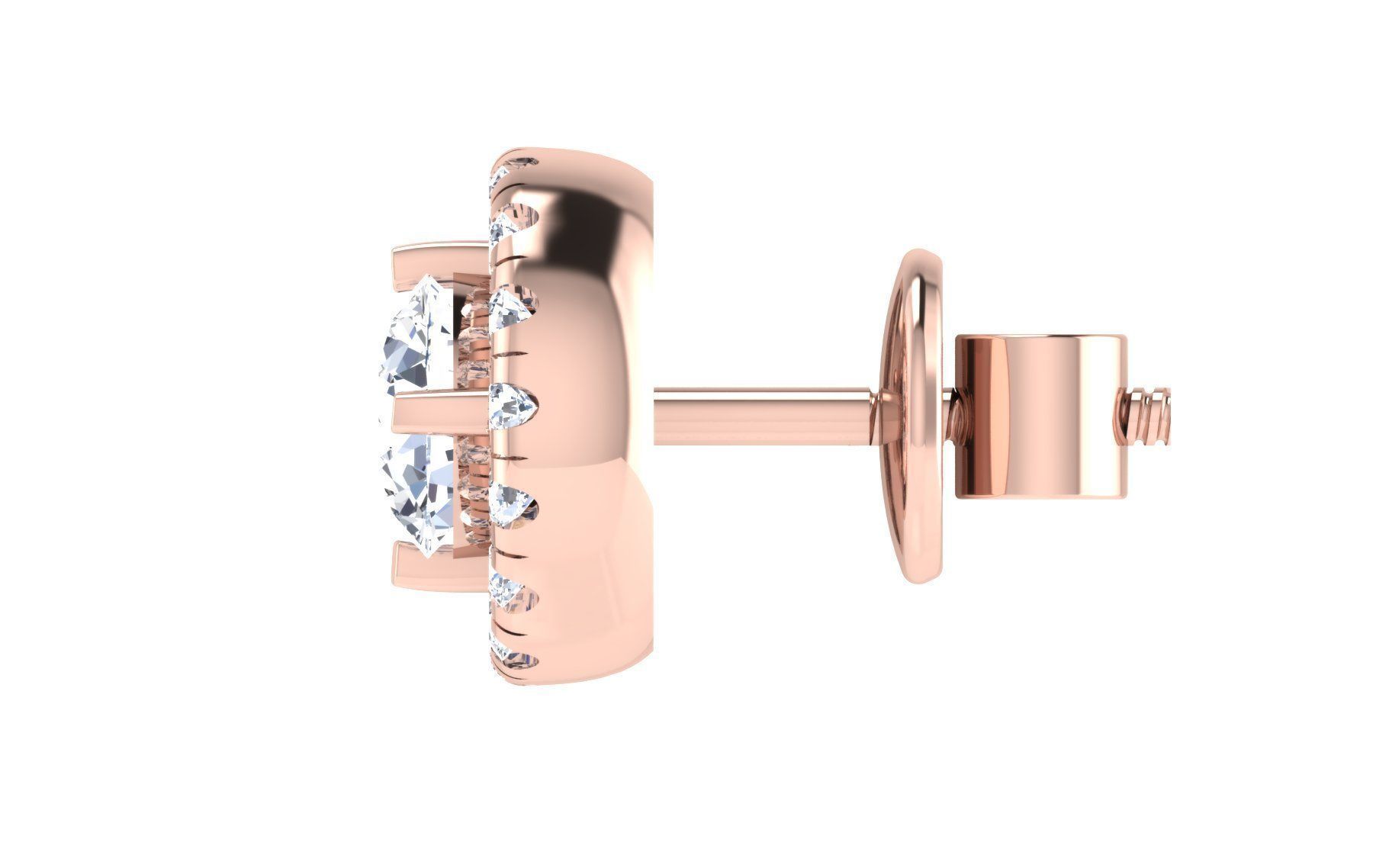 Solitaire pendant earrings 3D print model_6