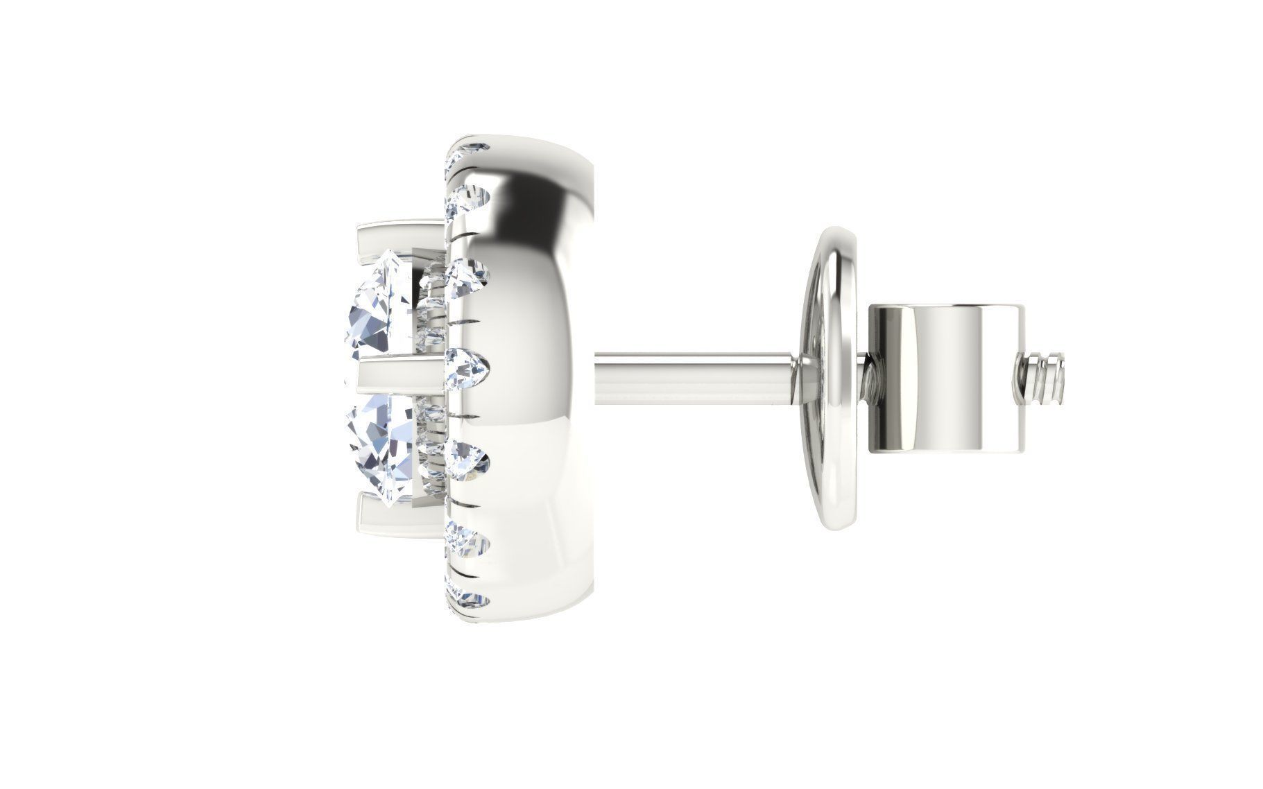 Solitaire pendant earrings 3D print model_10