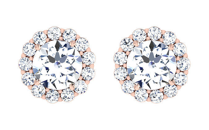 Solitaire pendant earrings 3D print model