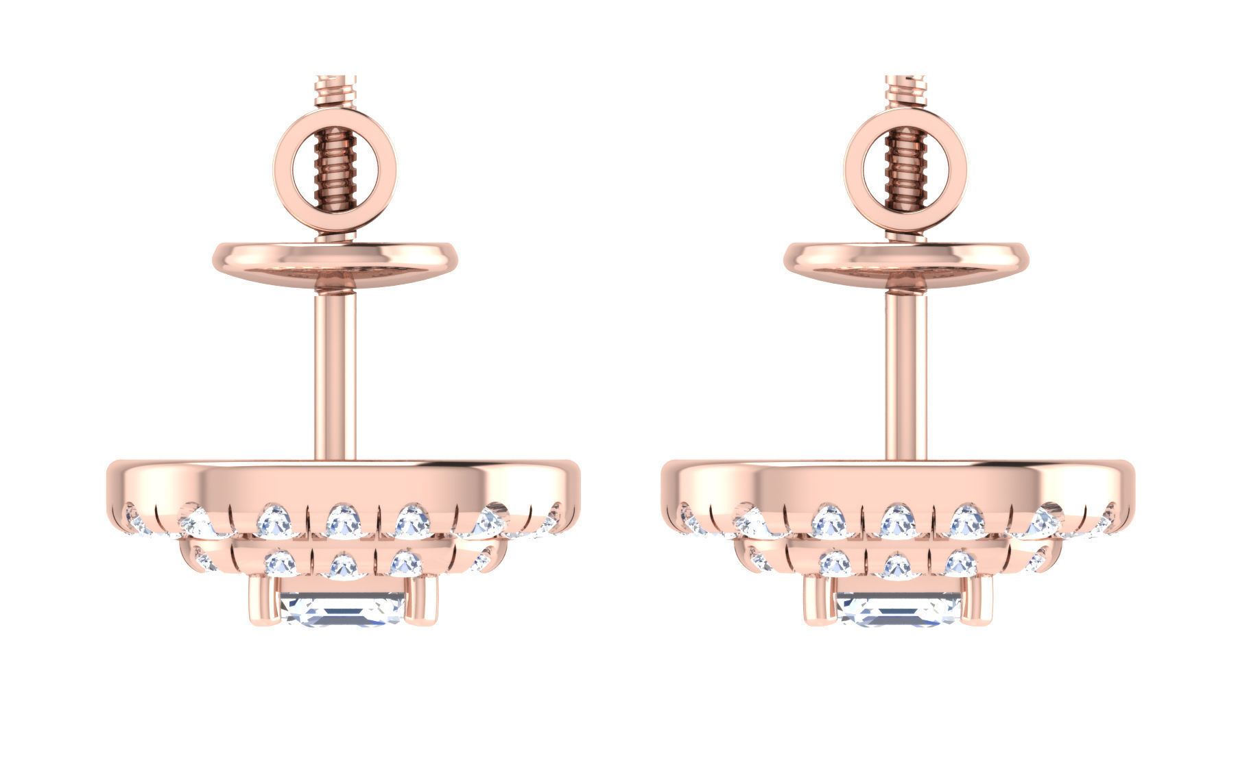 Solitaire pendant earrings 3D print model_7