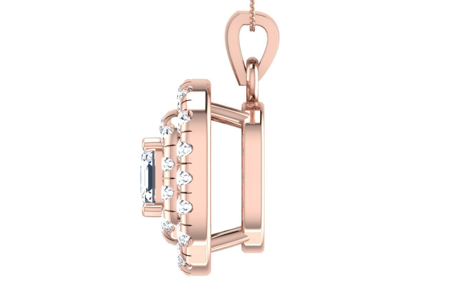 Solitaire pendant earrings 3D print model_18