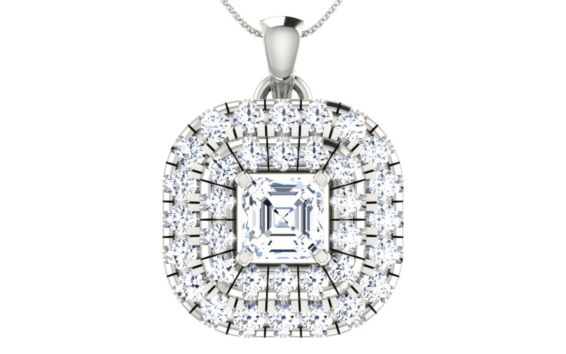 Solitaire pendant earrings 3D print model_21