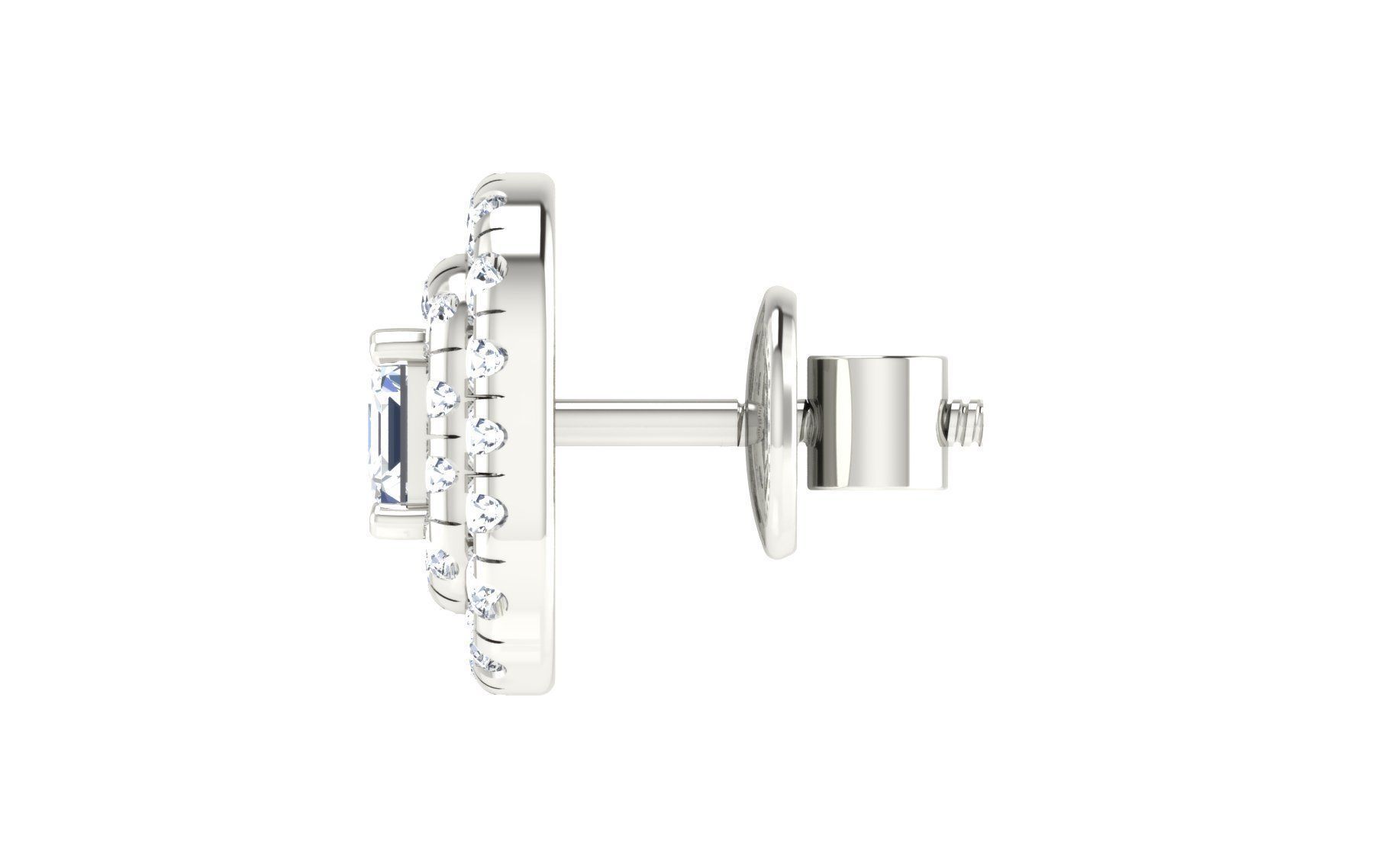 Solitaire pendant earrings 3D print model_10