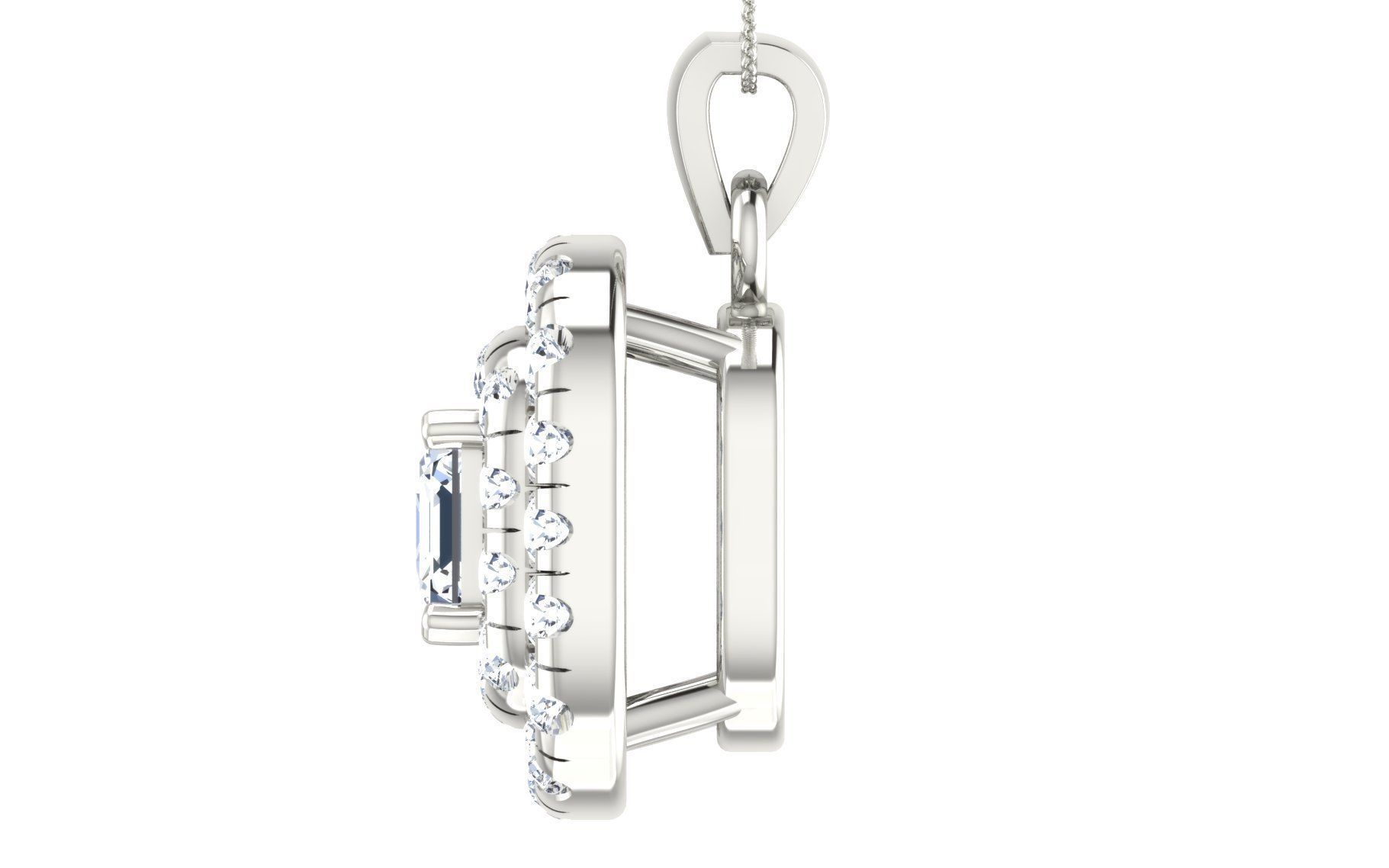 Solitaire pendant earrings 3D print model_22