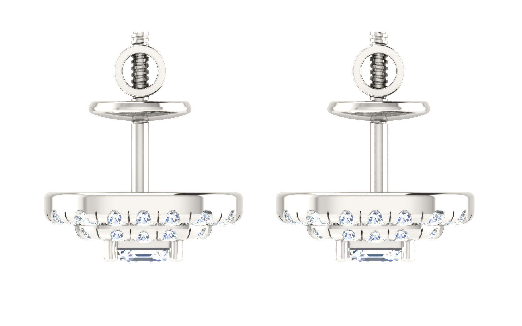 Solitaire pendant earrings 3D print model_11