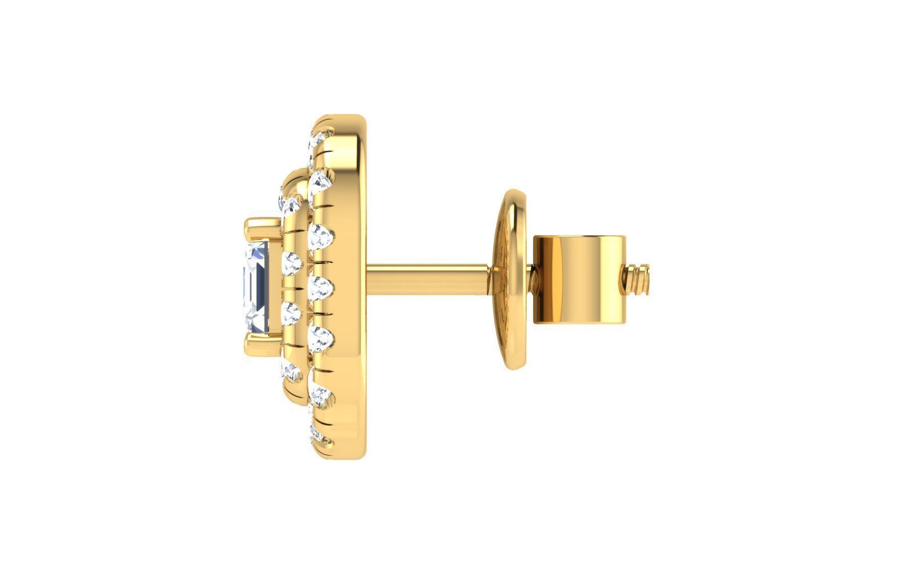 Solitaire pendant earrings 3D print model_3