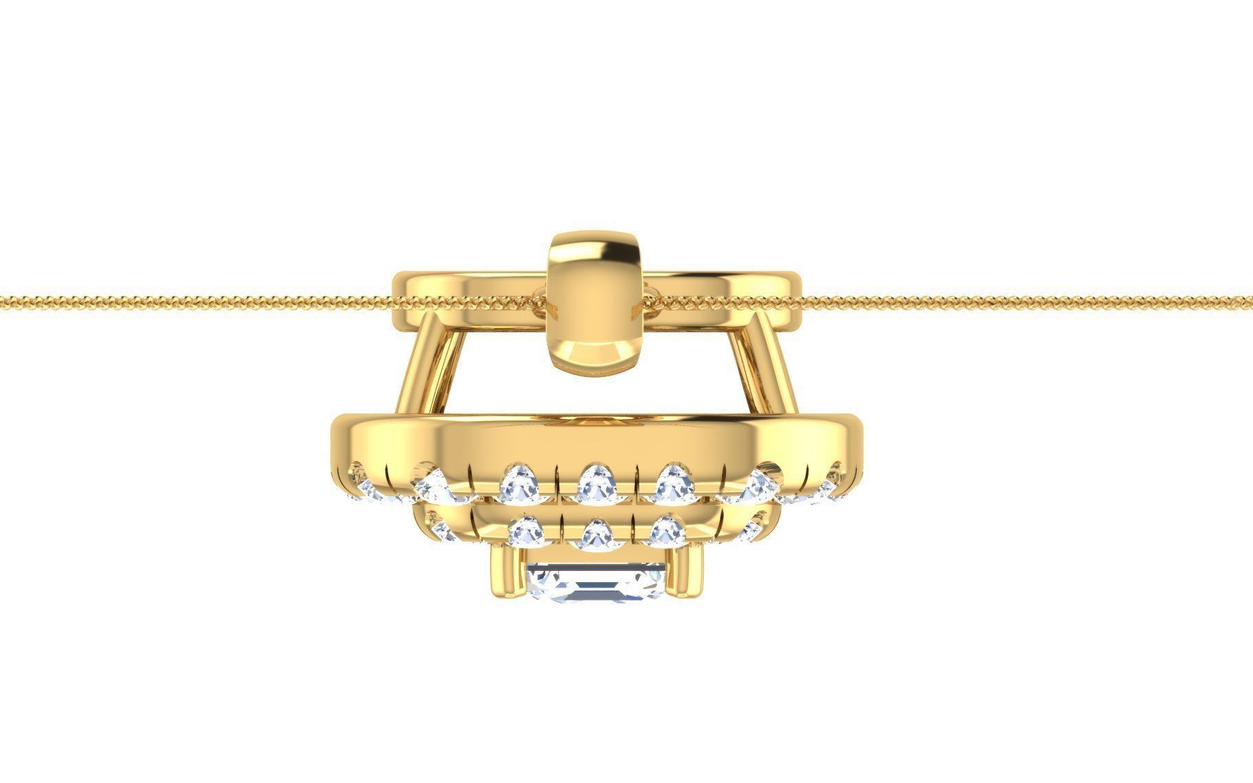 Solitaire pendant earrings 3D print model_15