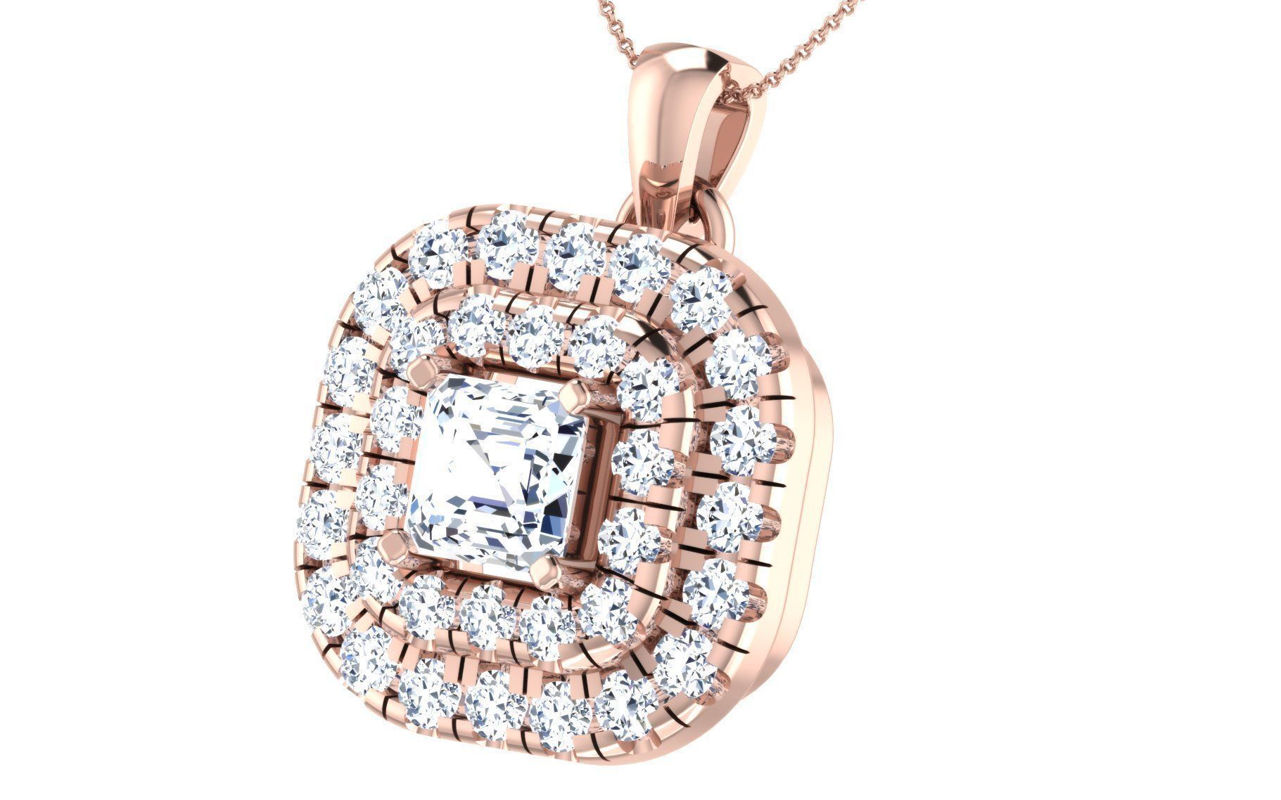 Solitaire pendant earrings 3D print model_16