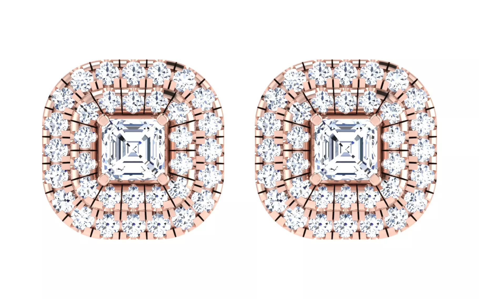 Solitaire pendant earrings 3D print model_0