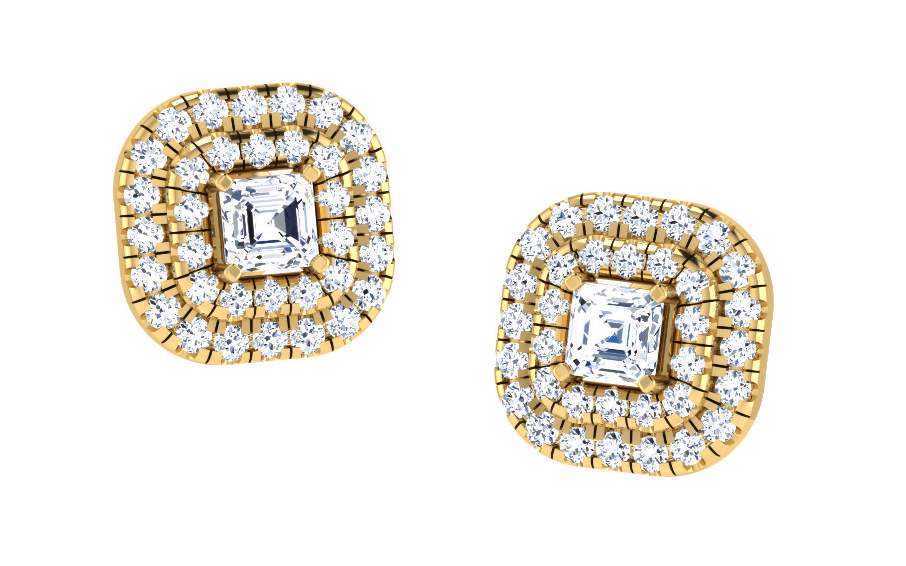 Solitaire pendant earrings 3D print model_1