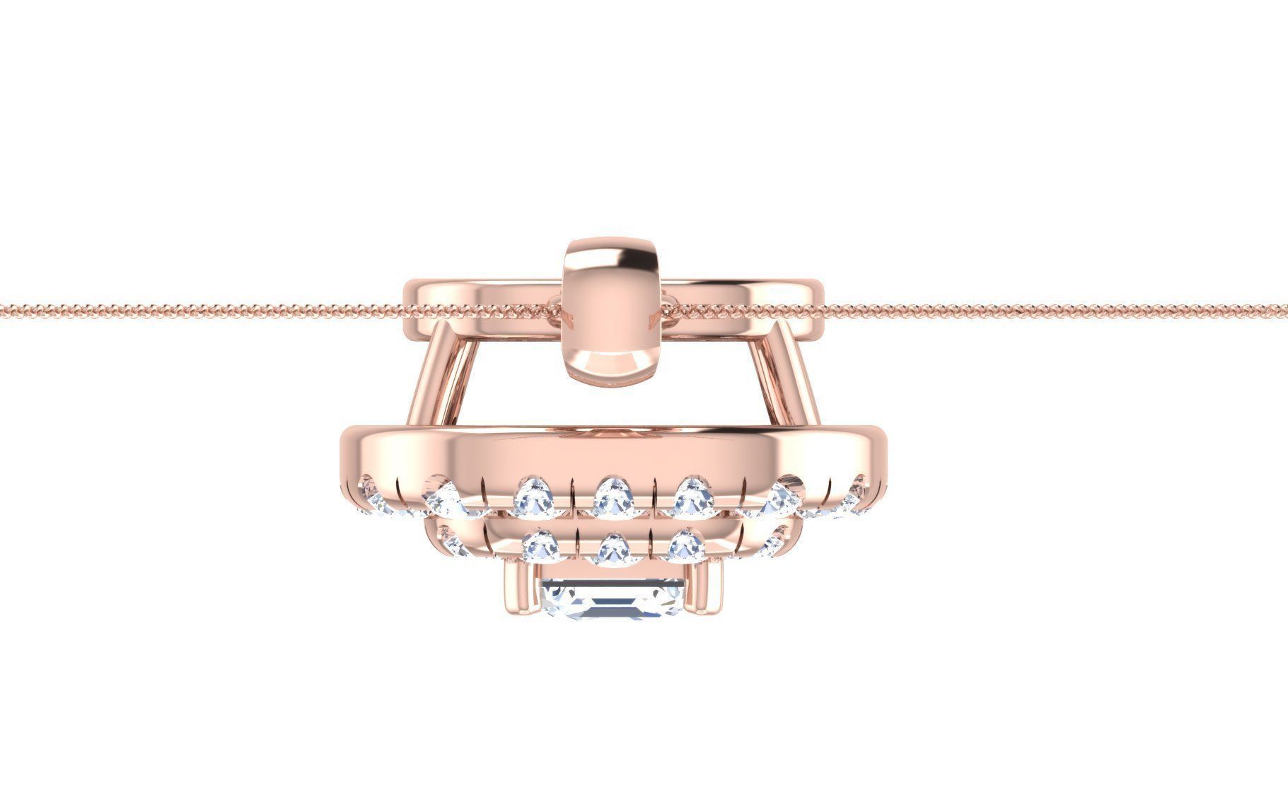 Solitaire pendant earrings 3D print model_19