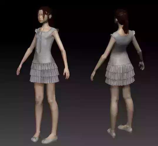 Girl in dress 3D model