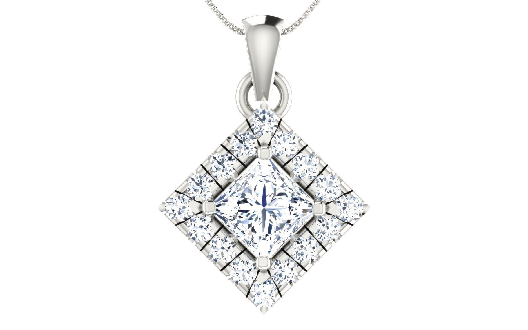 Solitaire pendant earrings 3D print model_21