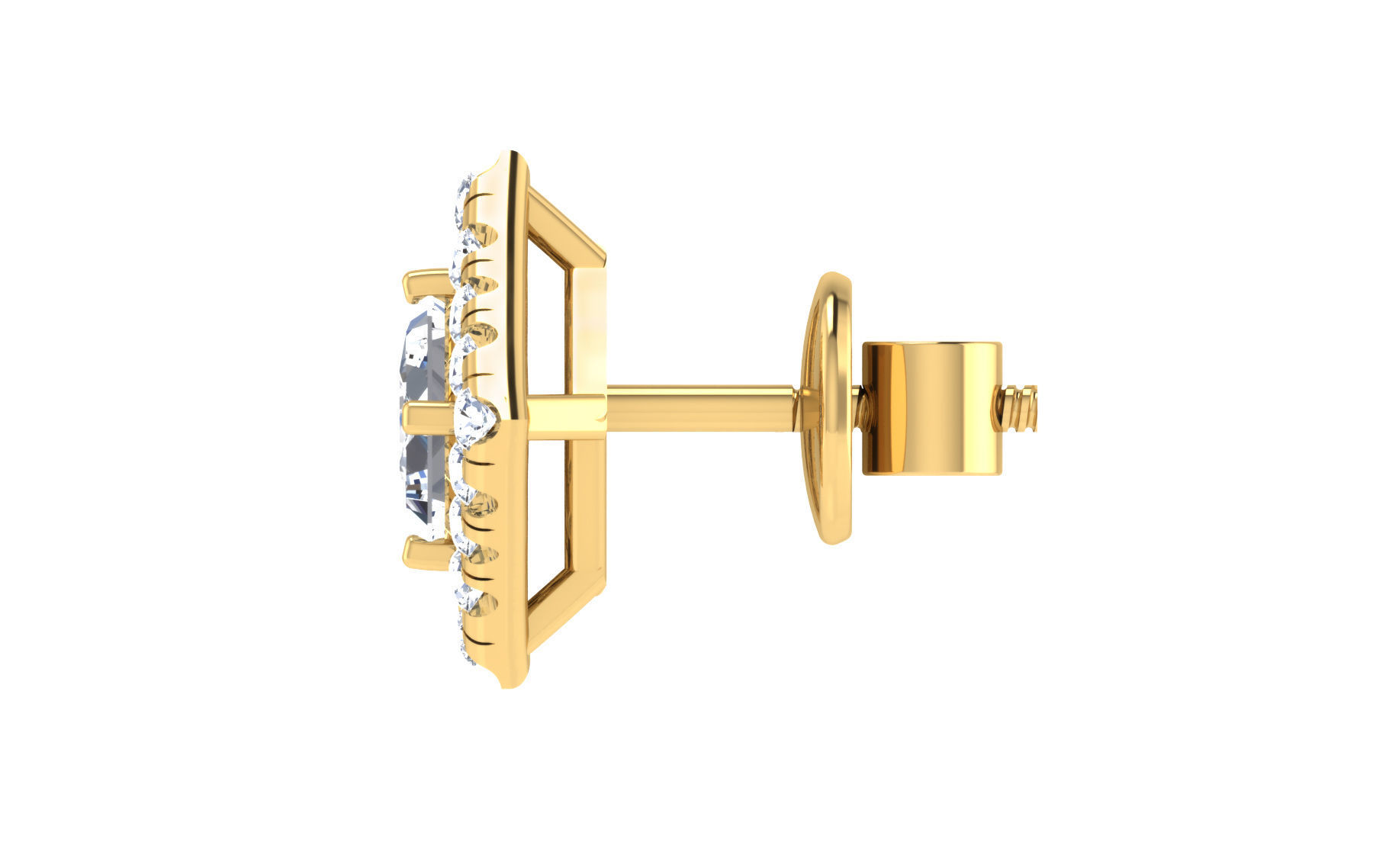 Solitaire pendant earrings 3D print model_3