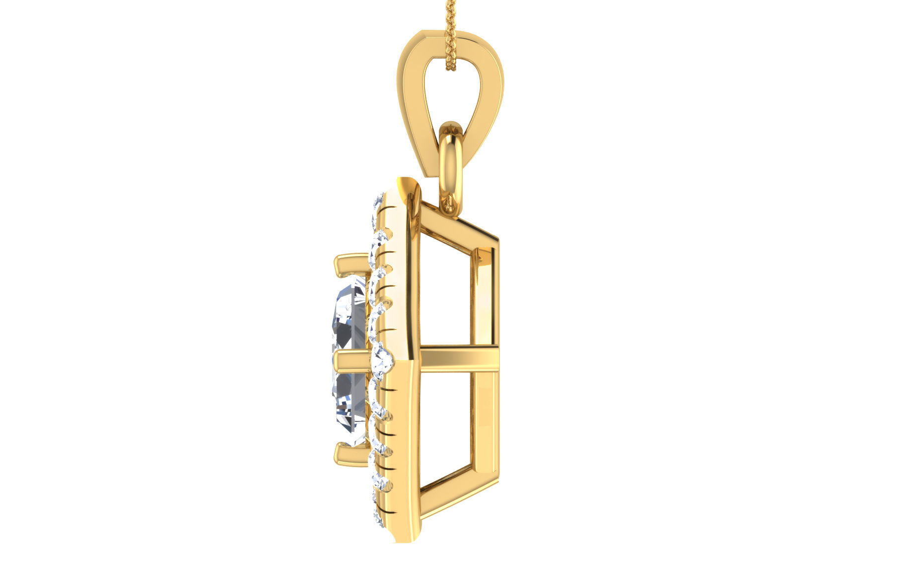 Solitaire pendant earrings 3D print model_14