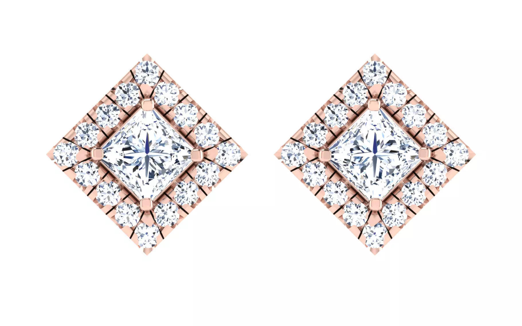 Solitaire pendant earrings 3D print model_0