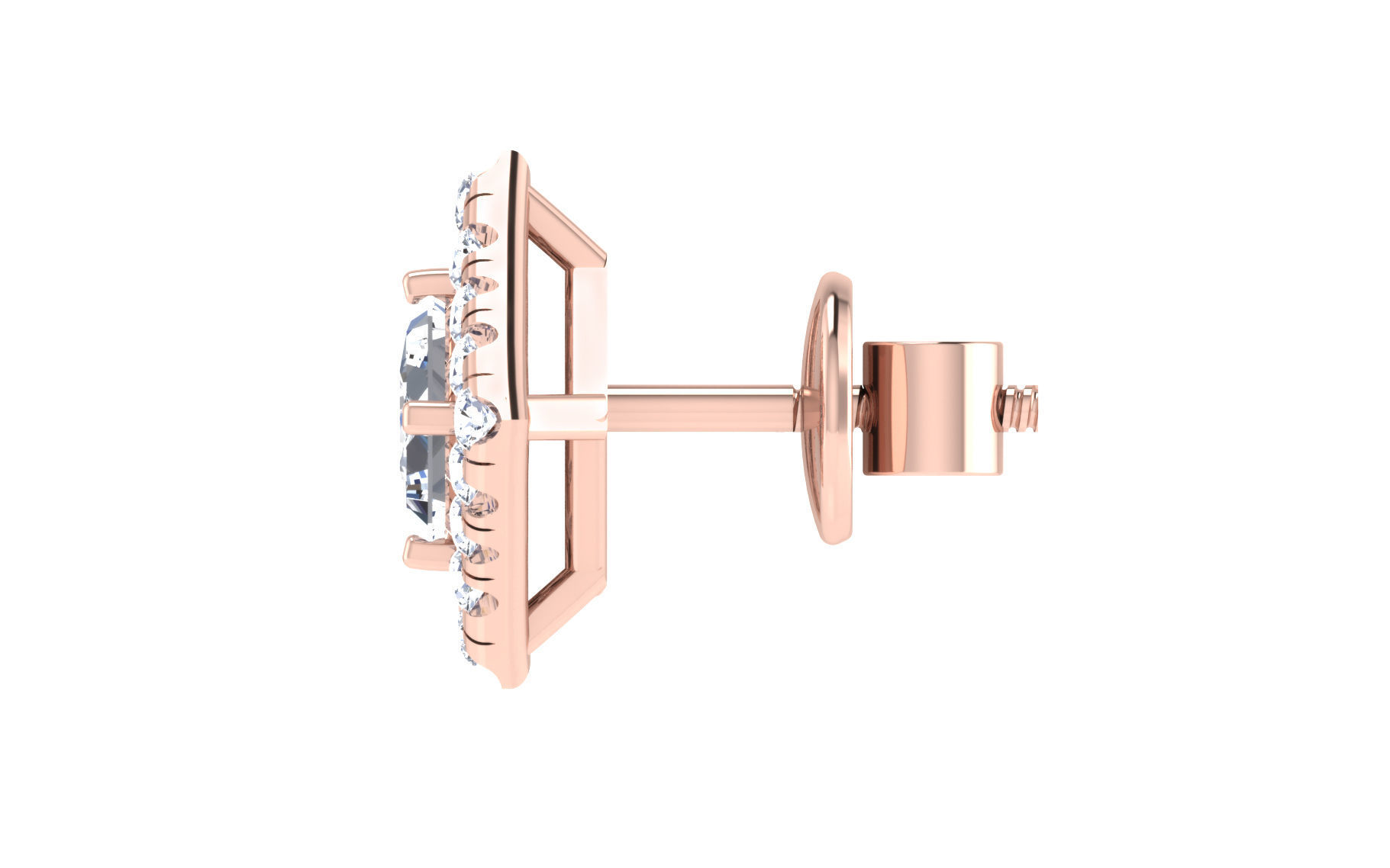 Solitaire pendant earrings 3D print model_6