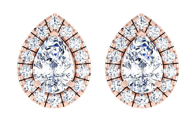 Solitaire pendant earrings 3D print model