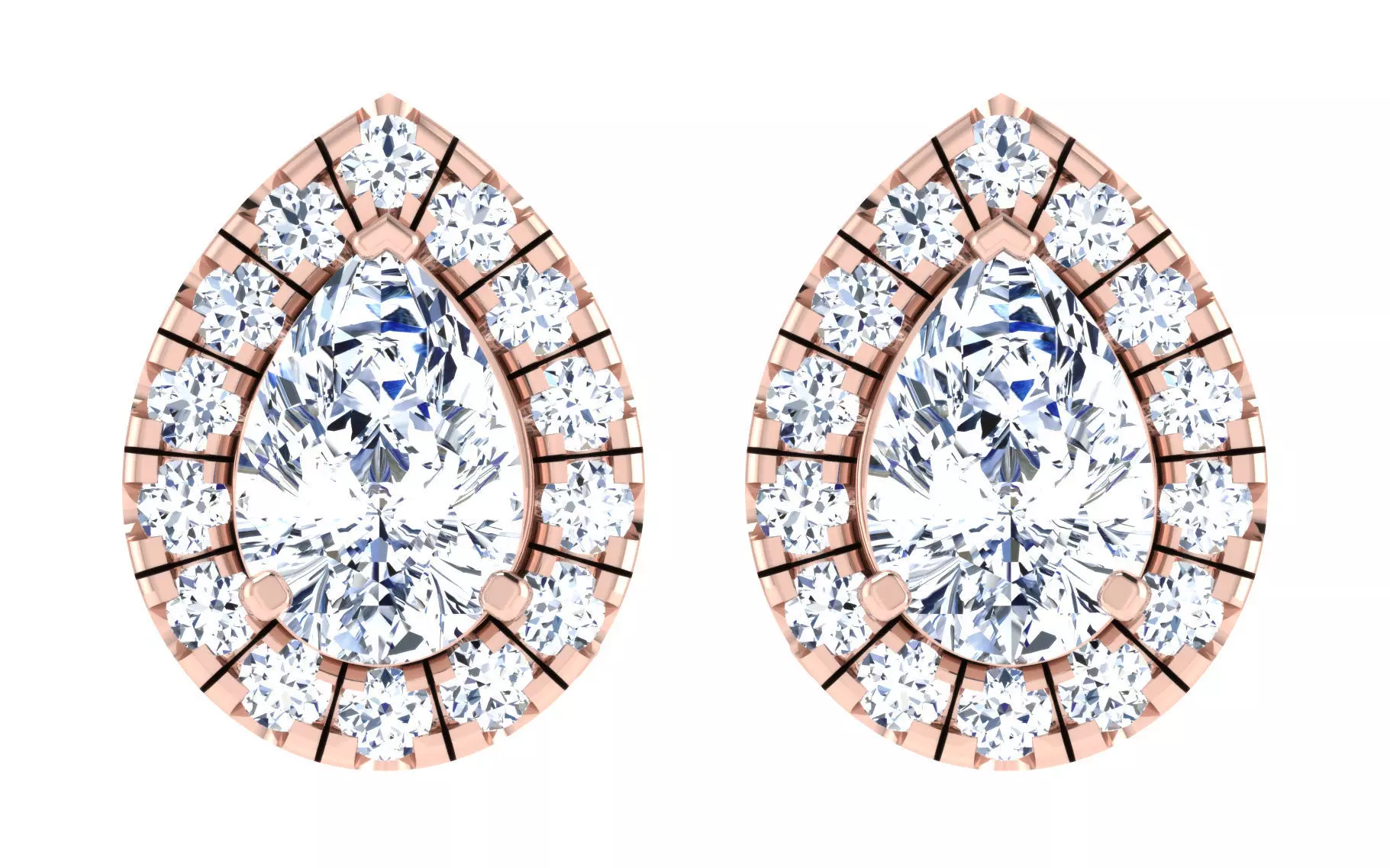 Solitaire pendant earrings 3D print model_0