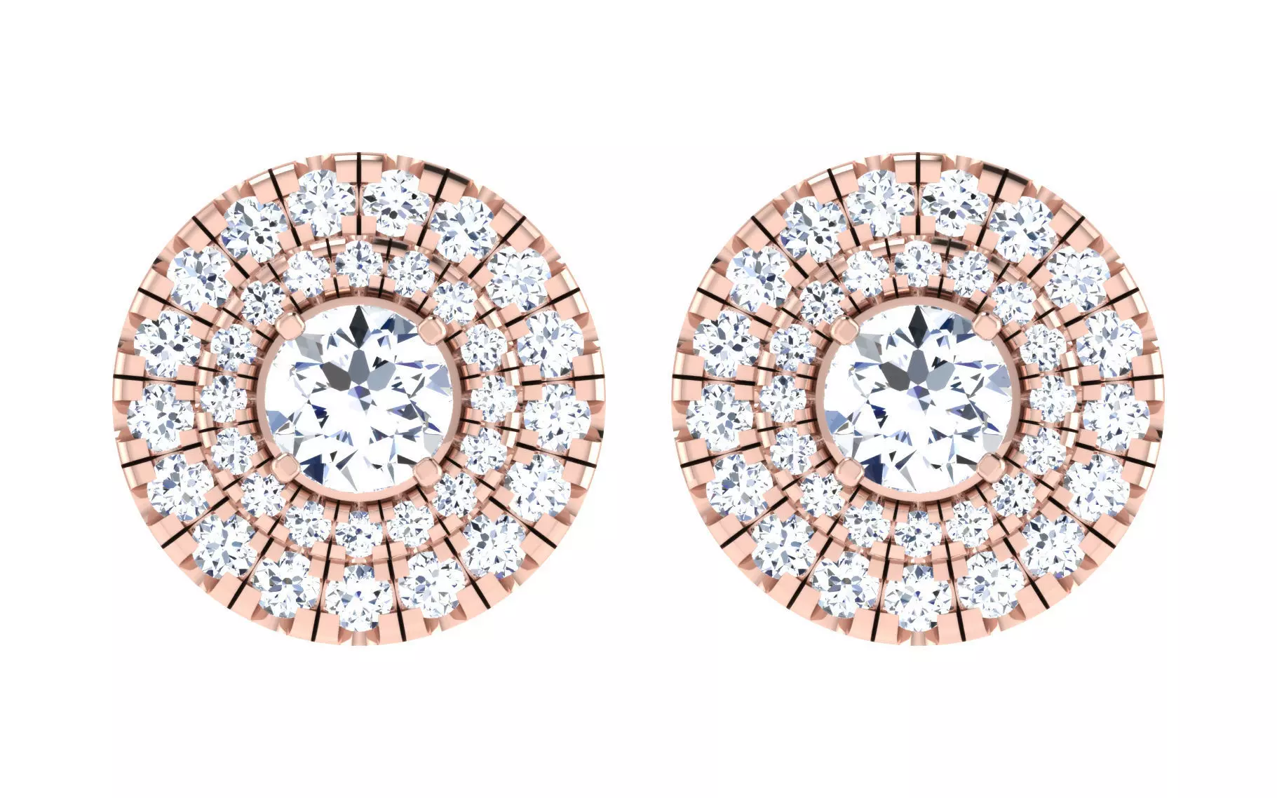 Solitaire pendant earrings 3D print model