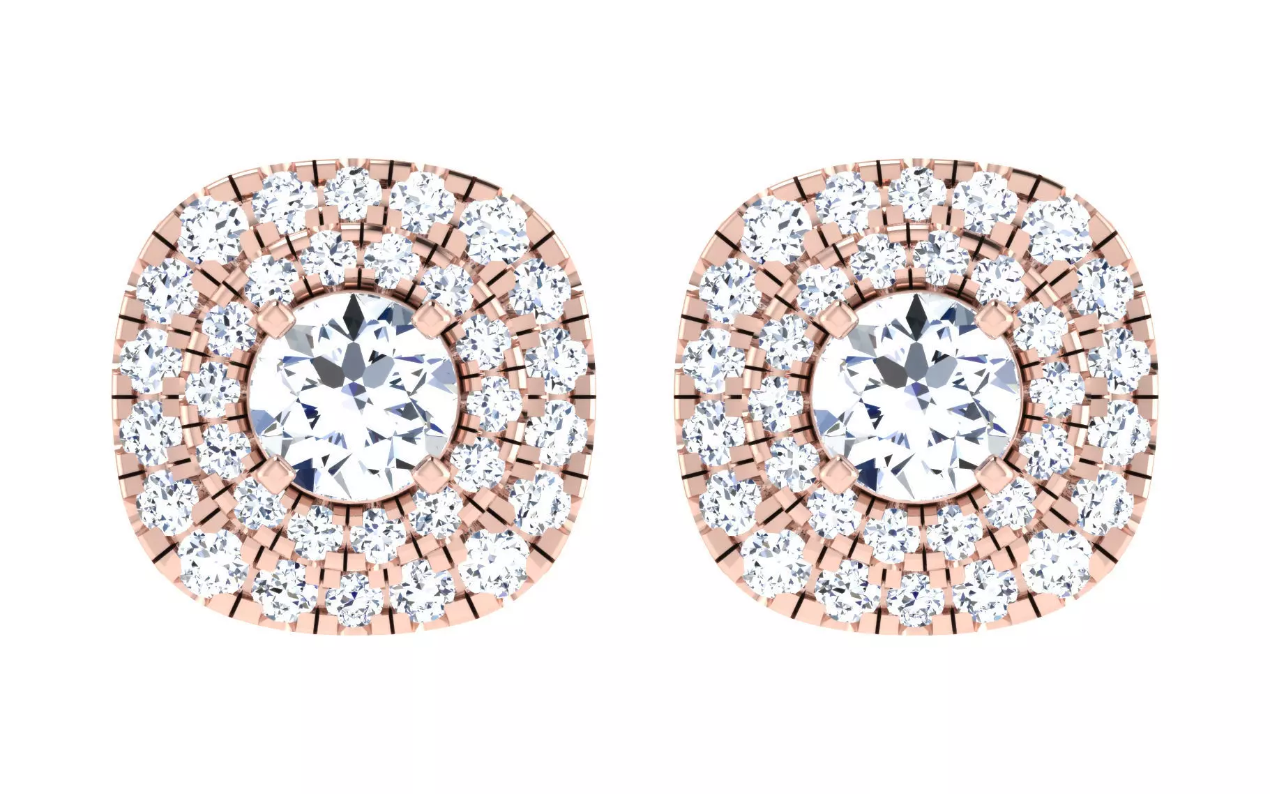 Solitaire pendant earrings 3D print model