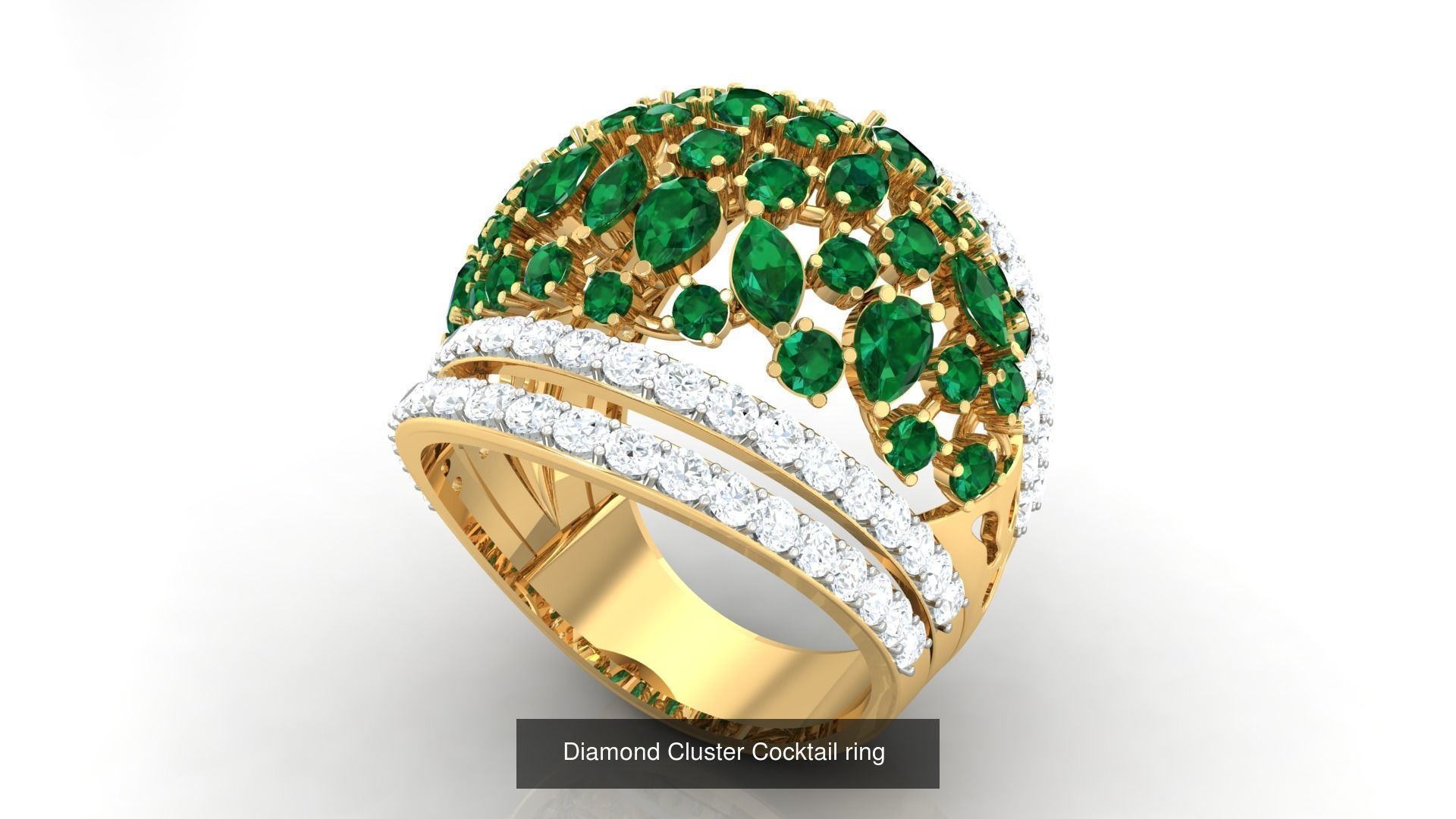 100 Cocktail Ring 3dm STL FBX OBJ Renders Detail Bulk Collection _91